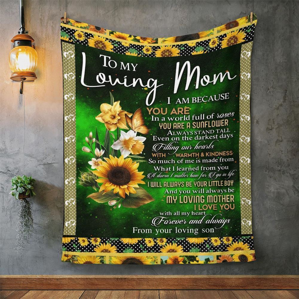 Mother's Day Blanket For Mom I Love You With All My Heart Blanket From Son, Birthday Gift