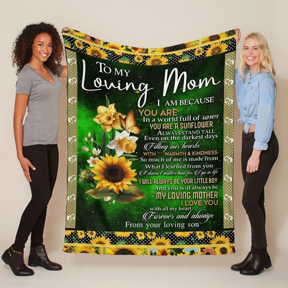 Mother's Day Blanket For Mom I Love You With All My Heart Blanket From Son, Birthday Gift