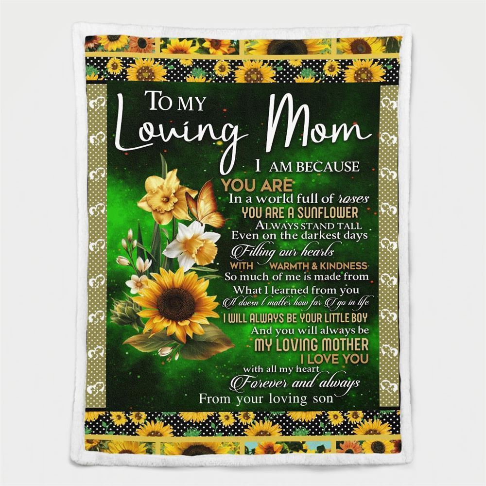 Mother's Day Blanket For Mom I Love You With All My Heart Blanket From Son, Birthday Gift