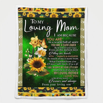 Mother's Day Blanket For Mom I Love You With All My Heart Blanket From Son, Birthday Gift