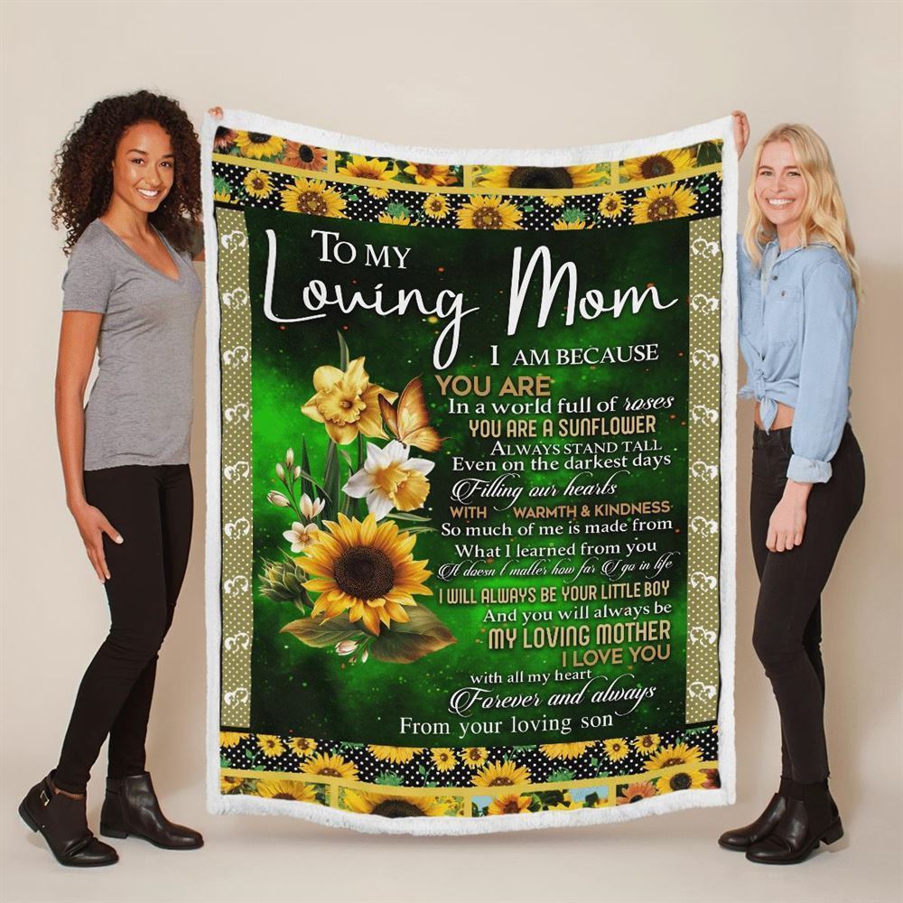 Mother's Day Blanket For Mom I Love You With All My Heart Blanket From Son, Birthday Gift