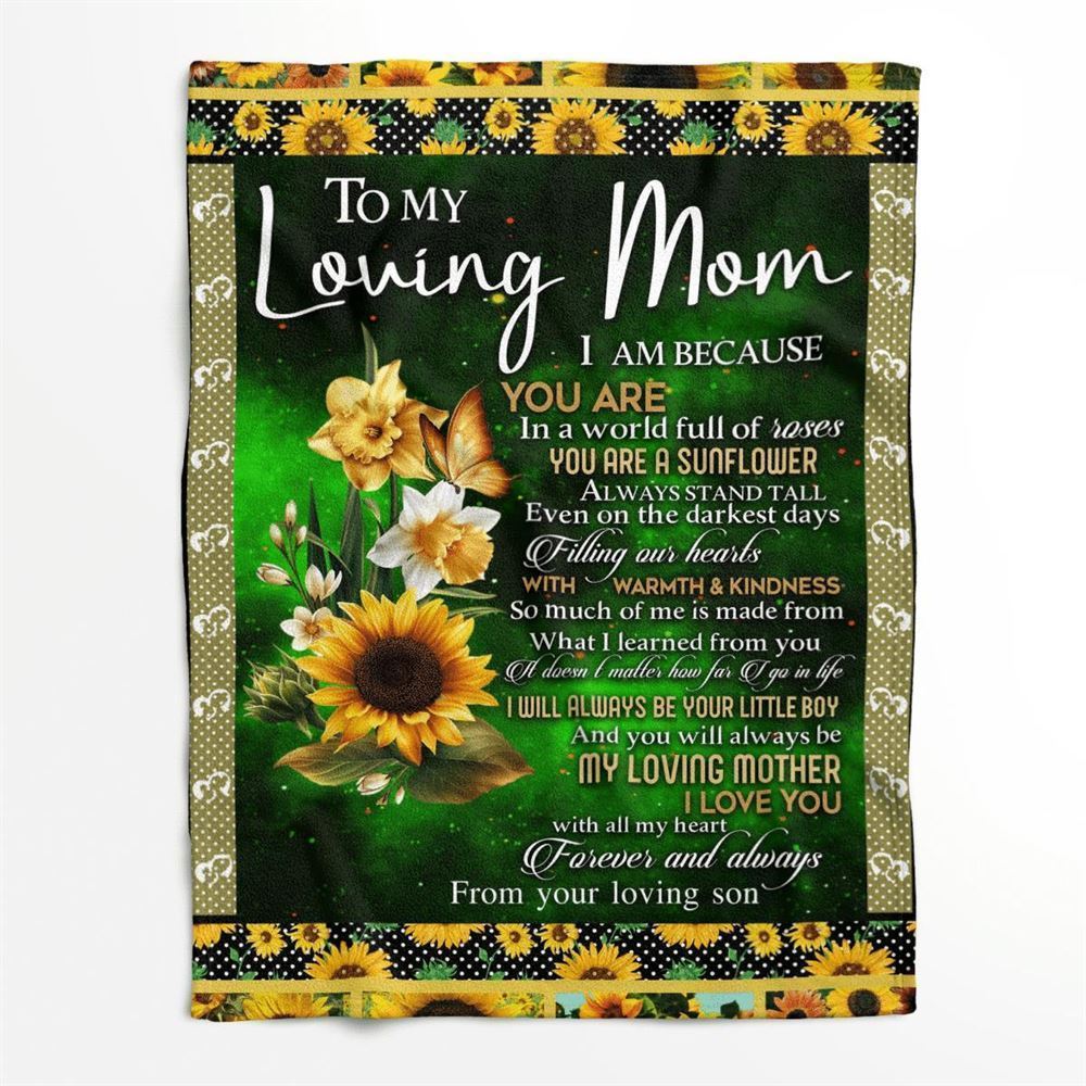 Mother's Day Blanket For Mom I Love You With All My Heart Blanket From Son, Birthday Gift