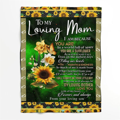 Mother's Day Blanket For Mom I Love You With All My Heart Blanket From Son, Birthday Gift