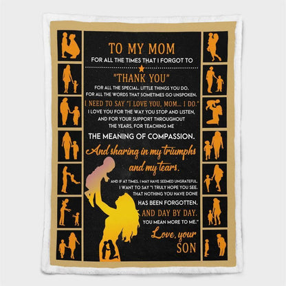 Mother's Day Blanket For Mom I Need To Say I Love You Mom Blanket From Son, Birthday Gift