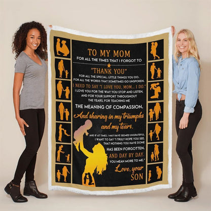 Mother's Day Blanket For Mom I Need To Say I Love You Mom Blanket From Son, Birthday Gift