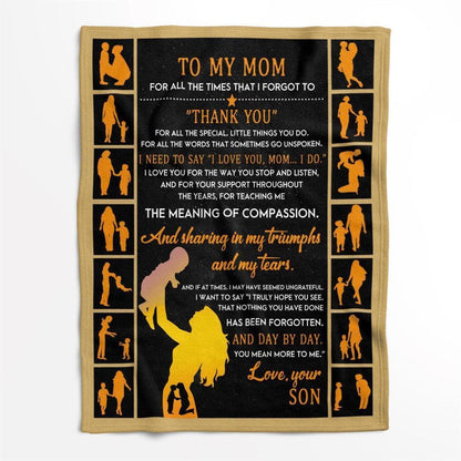 Mother's Day Blanket For Mom I Need To Say I Love You Mom Blanket From Son, Birthday Gift