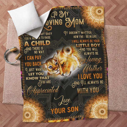 Mother's Day Blanket For Mom It'S Not Easy For A Woman To Raise A Child Lion Blanket From Son, Birthday Gift