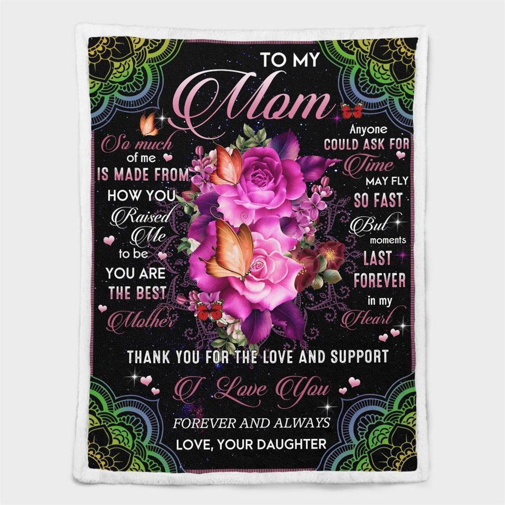 Mother's Day Blanket For Mom Thanks For The Love & Support Blanket From Daughter, Birthday Gift