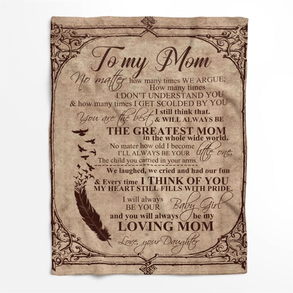 Mother's Day Blanket For Mom You Will Always Be The Greatest Mom In The World Blanket From Daughter, Birthday Gift