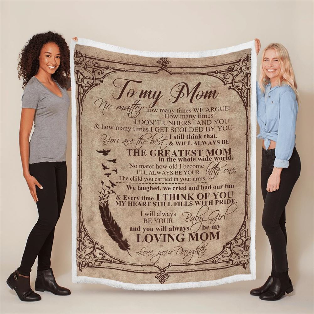 Mother's Day Blanket For Mom You Will Always Be The Greatest Mom In The World Blanket From Daughter, Birthday Gift