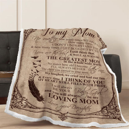 Mother's Day Blanket For Mom You Will Always Be The Greatest Mom In The World Blanket From Daughter, Birthday Gift