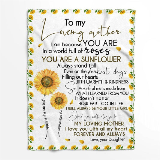 Mother's Day Blanket For Mom You Will Always Loving Mother Blanket Sunflower Blanket, Birthday Gift