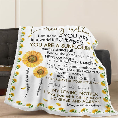Mother's Day Blanket For Mom You Will Always Loving Mother Blanket Sunflower Blanket, Birthday Gift
