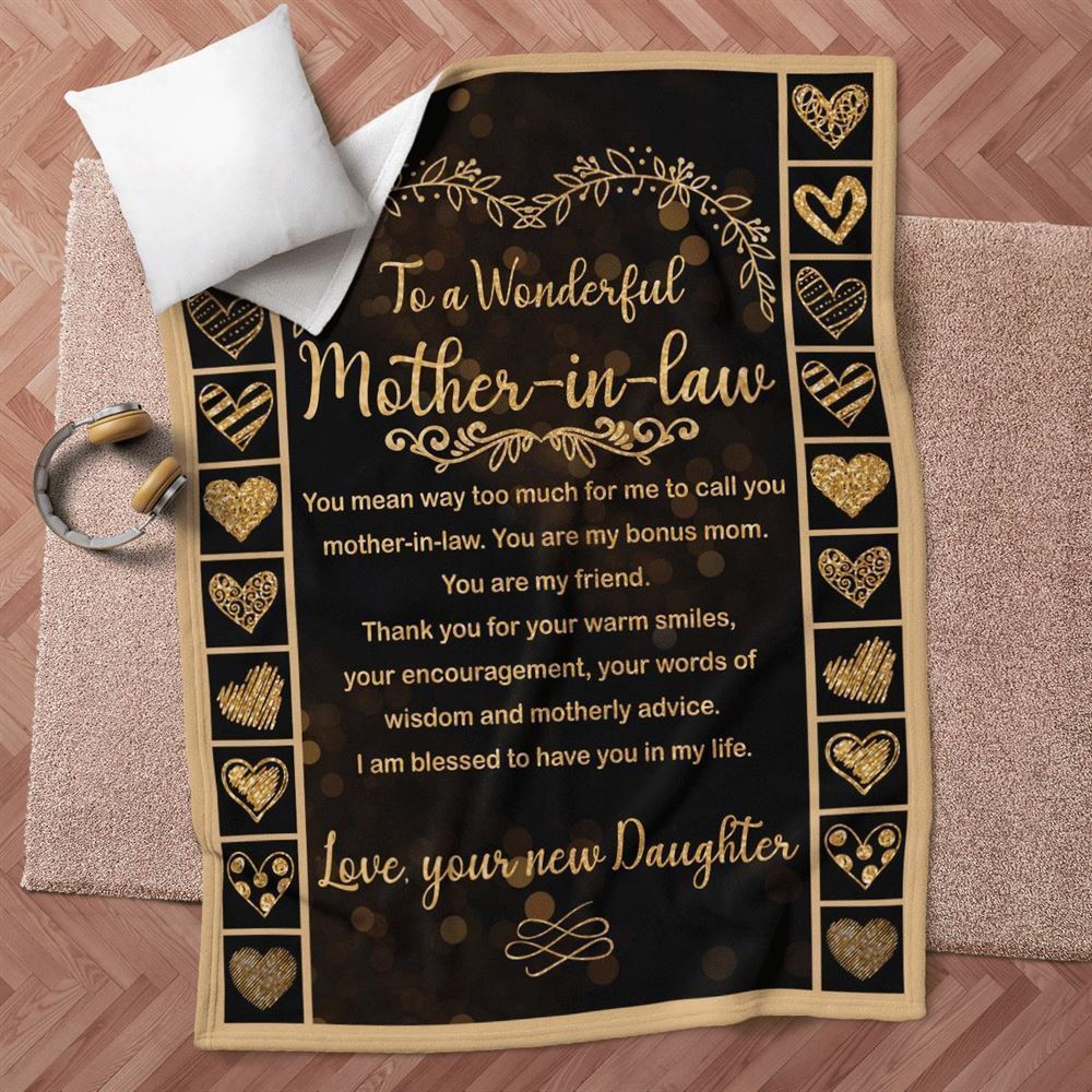 Mother's Day Blanket For Mother-In-Law I Am Blessed To Have You In My Life Blanket Mother-In-Law, Birthday Gift