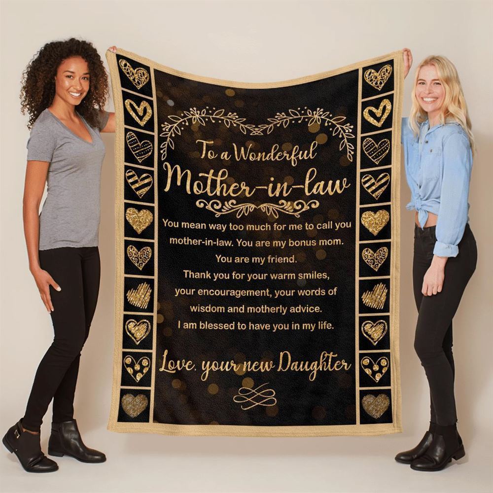 Mother's Day Blanket For Mother-In-Law I Am Blessed To Have You In My Life Blanket Mother-In-Law, Birthday Gift