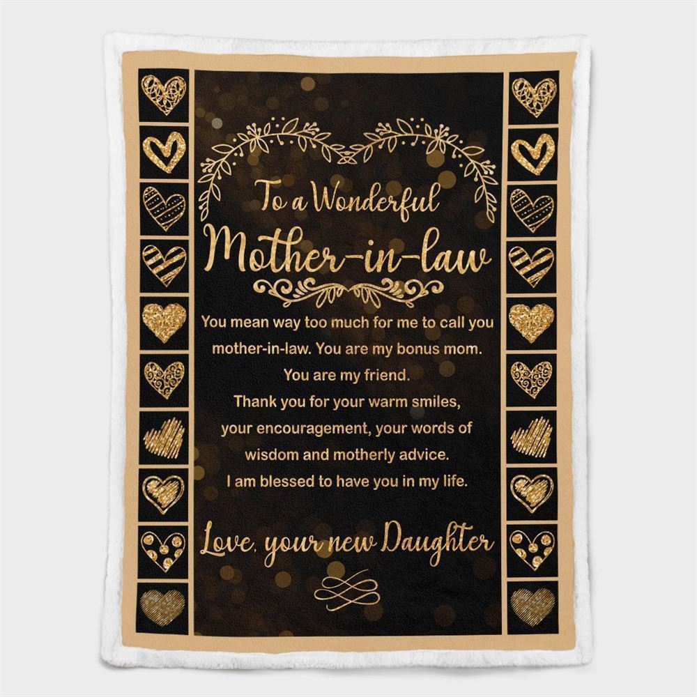 Mother's Day Blanket For Mother-In-Law I Am Blessed To Have You In My Life Blanket Mother-In-Law, Birthday Gift