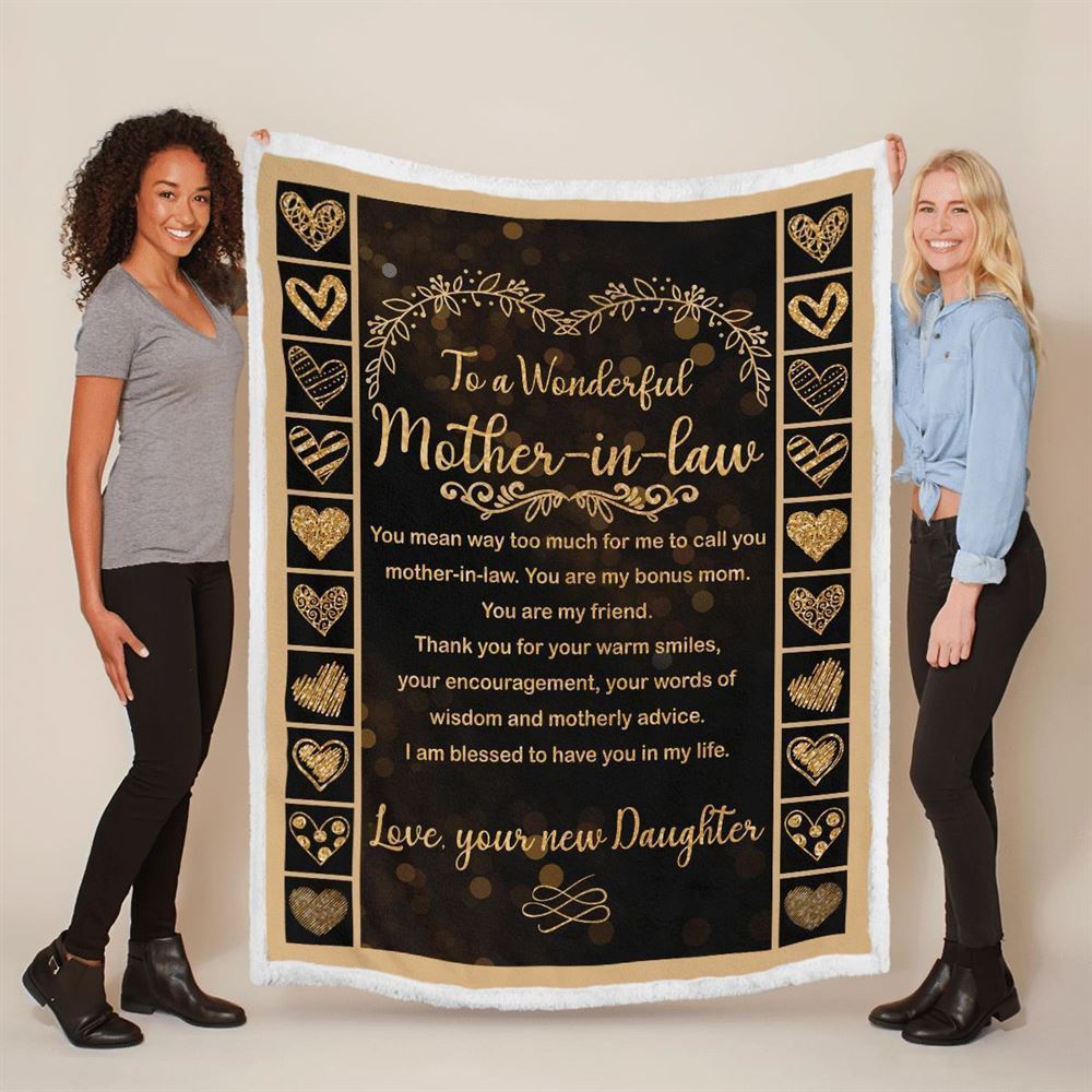 Mother's Day Blanket For Mother-In-Law I Am Blessed To Have You In My Life Blanket Mother-In-Law, Birthday Gift