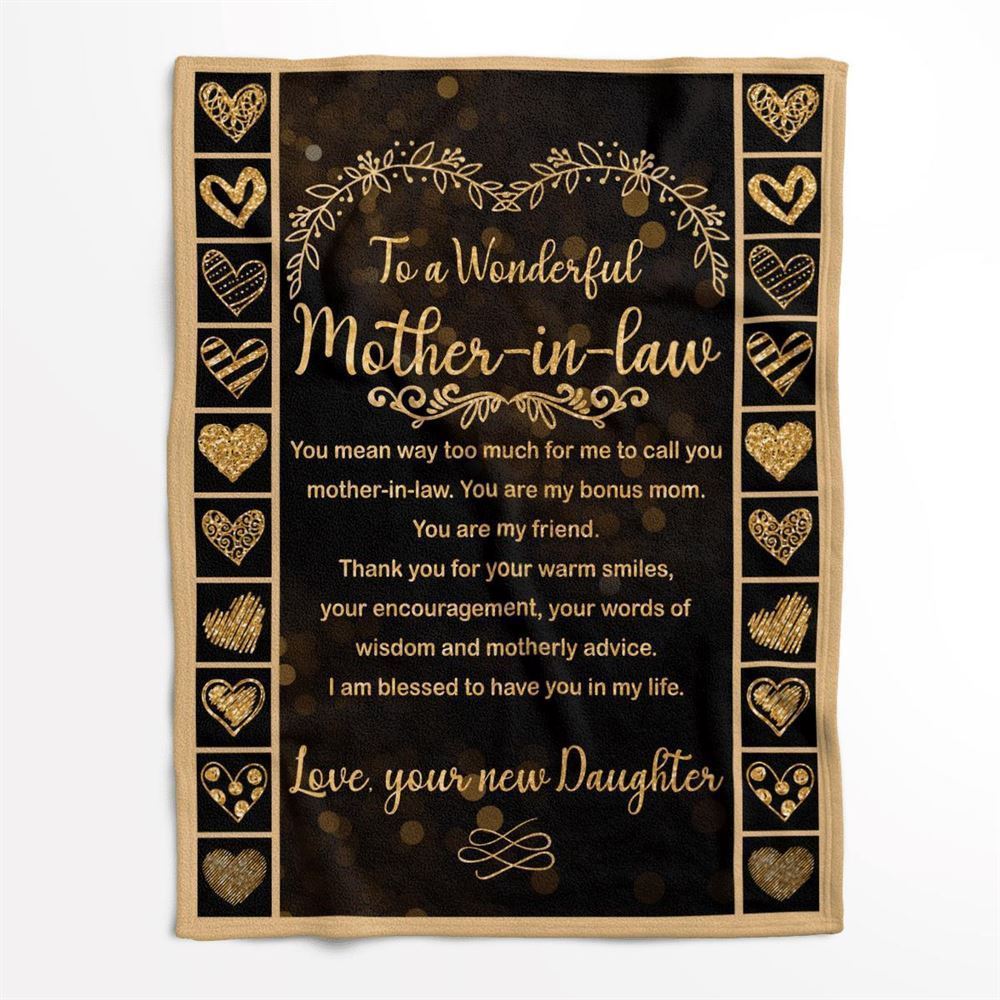 Mother's Day Blanket For Mother-In-Law I Am Blessed To Have You In My Life Blanket Mother-In-Law, Birthday Gift