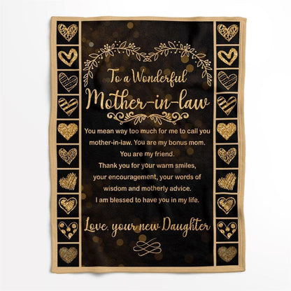 Mother's Day Blanket For Mother-In-Law I Am Blessed To Have You In My Life Blanket Mother-In-Law, Birthday Gift