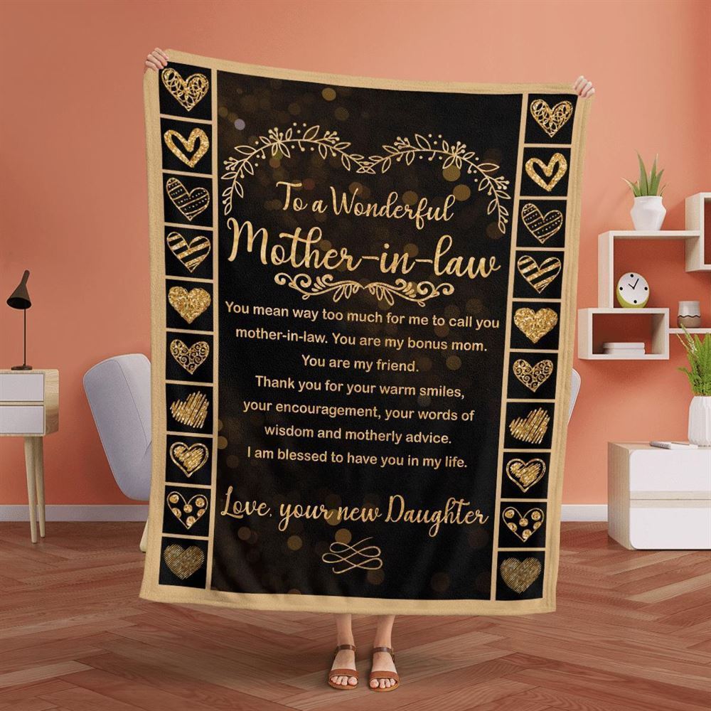 Mother's Day Blanket For Mother-In-Law I Am Blessed To Have You In My Life Blanket Mother-In-Law, Birthday Gift
