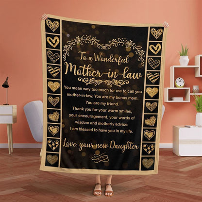 Mother's Day Blanket For Mother-In-Law I Am Blessed To Have You In My Life Blanket Mother-In-Law, Birthday Gift