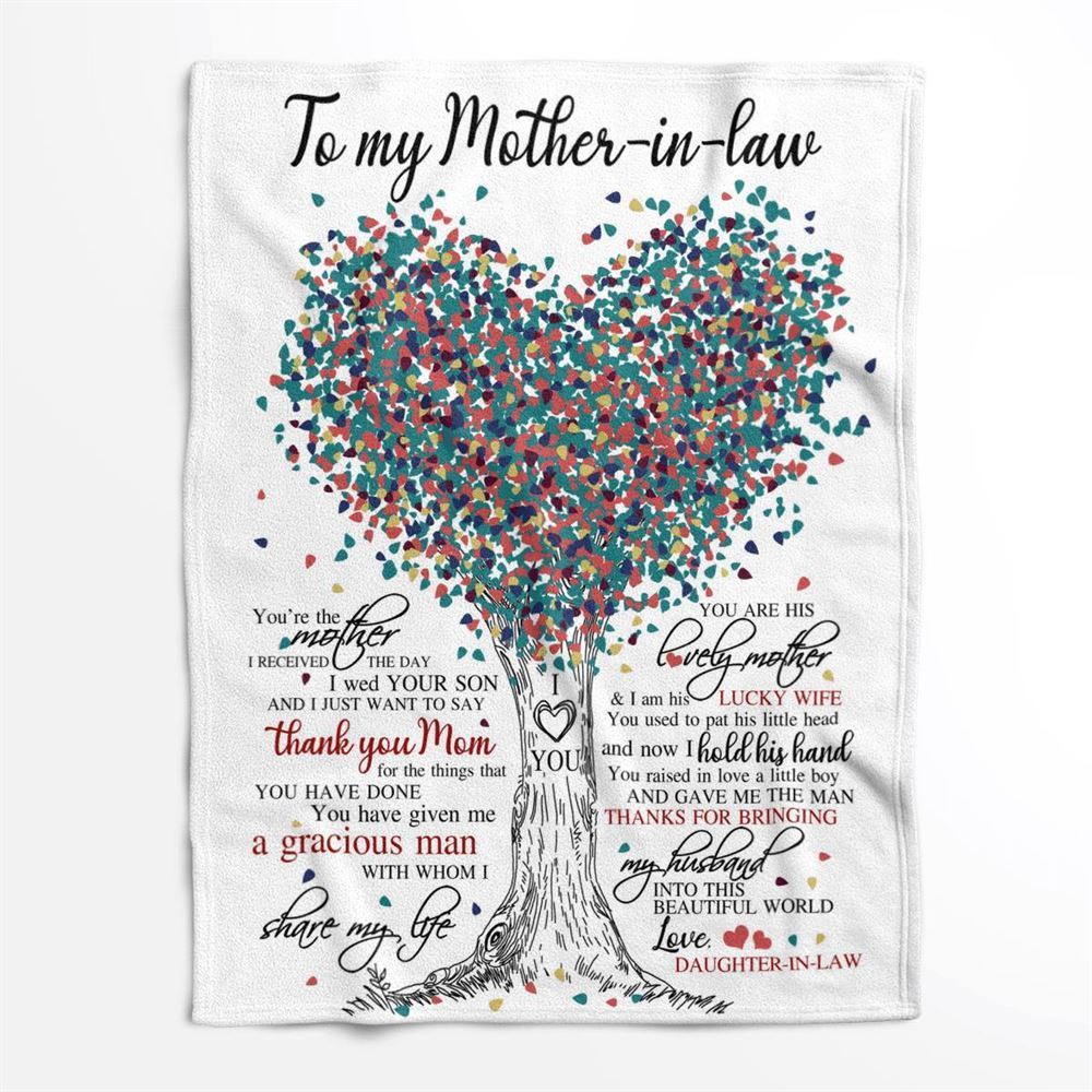 Mother's Day Blanket For Mother-In-Law Thanks For Bringing My Husband Into This World Blanket Mother-In-Law, Birthday Gift