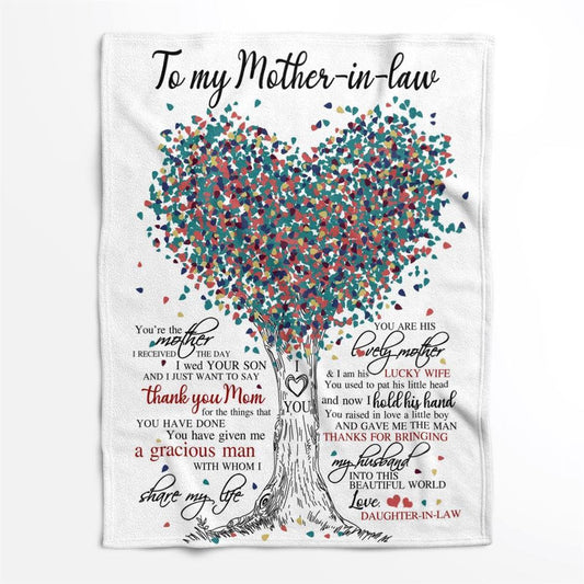 Mother's Day Blanket For Mother-In-Law Thanks For Bringing My Husband Into This World Blanket Mother-In-Law, Birthday Gift