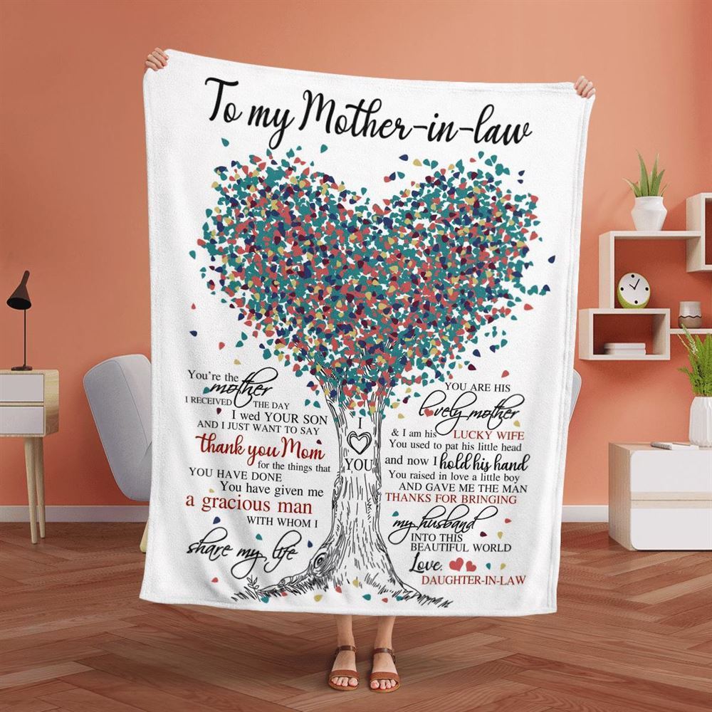 Mother's Day Blanket For Mother-In-Law Thanks For Bringing My Husband Into This World Blanket Mother-In-Law, Birthday Gift