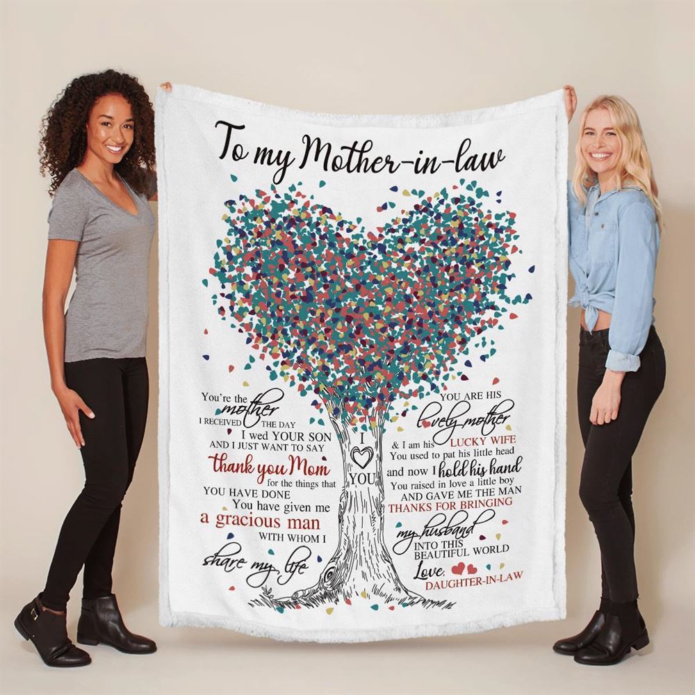 Mother's Day Blanket For Mother-In-Law Thanks For Bringing My Husband Into This World Blanket Mother-In-Law, Birthday Gift