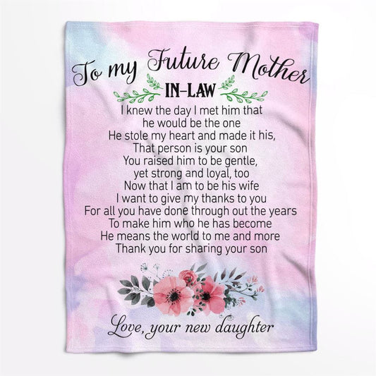 Mother's Day Blanket For Mother-In-Law Thanks For Sharing Your Son Blanket Mother-In-Law, Birthday Gift