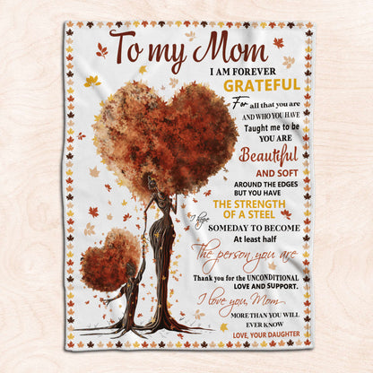 Mother's Day Daughter To Mom Blanket For Black Mom Art Fleece Blanket, Birthday Gift