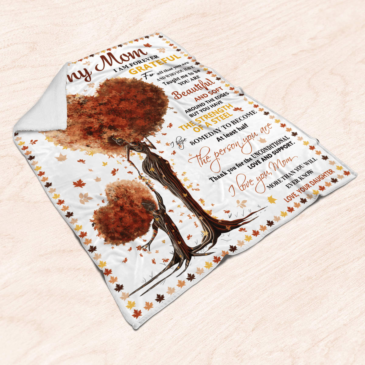 Mother's Day Daughter To Mom Blanket For Black Mom Art Fleece Blanket, Birthday Gift