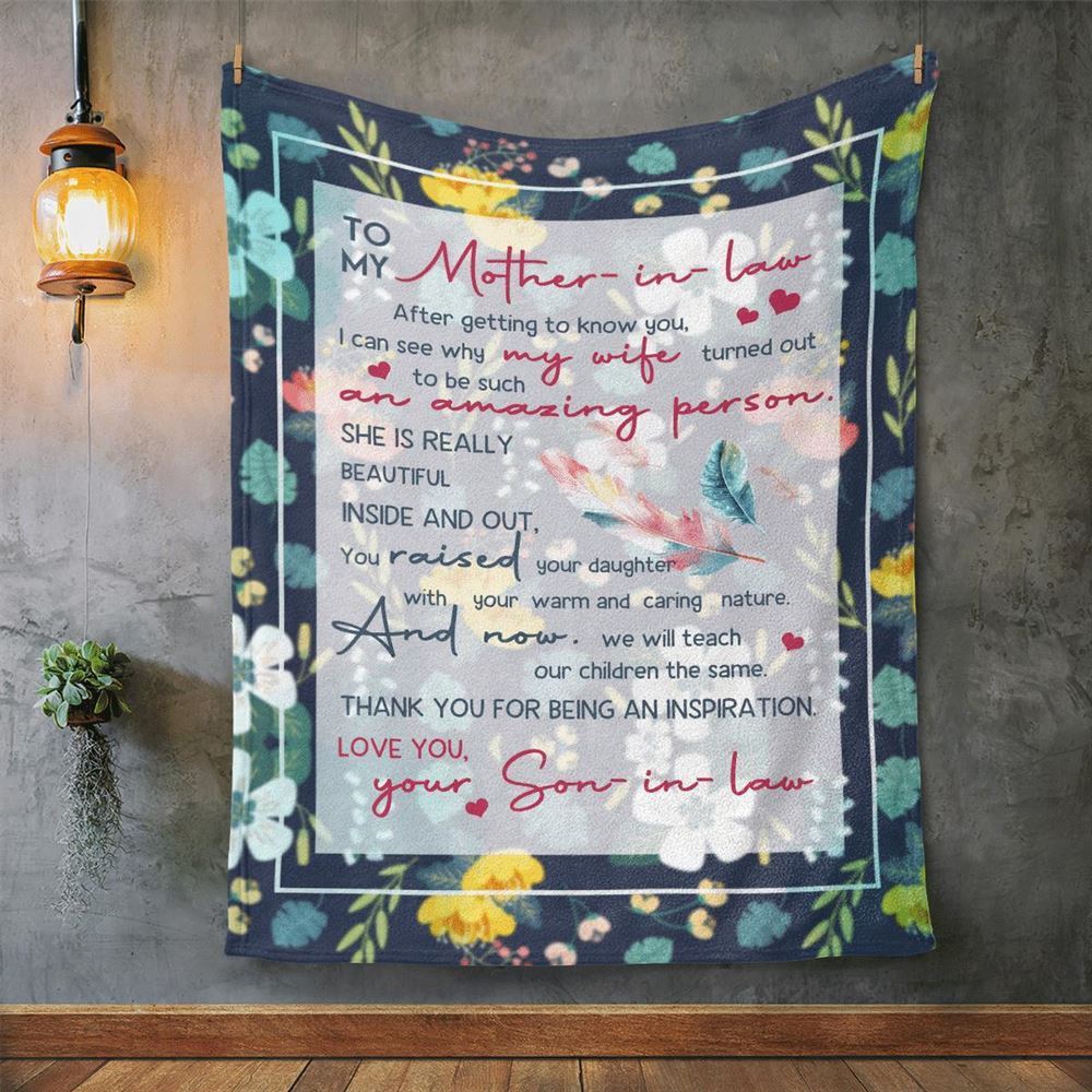 Mother's Day Gift For Mother-In-Law Blanket Thanks For Being An Inspiration Blanket Mother's Day-In-Law Blanket, Birthday Gift