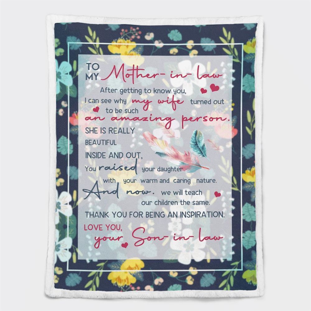 Mother's Day Gift For Mother-In-Law Blanket Thanks For Being An Inspiration Blanket Mother's Day-In-Law Blanket, Birthday Gift