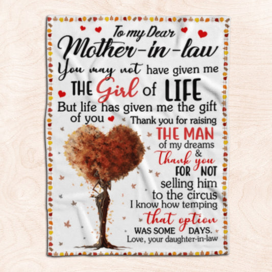 Mother's Day Mother In Law Blanket For Black Mother In Law Art Blanket From Daughter In Law, Birthday Gift