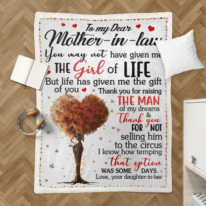 Mother's Day Mother In Law Blanket For Black Mother In Law Art Blanket From Daughter In Law, Birthday Gift