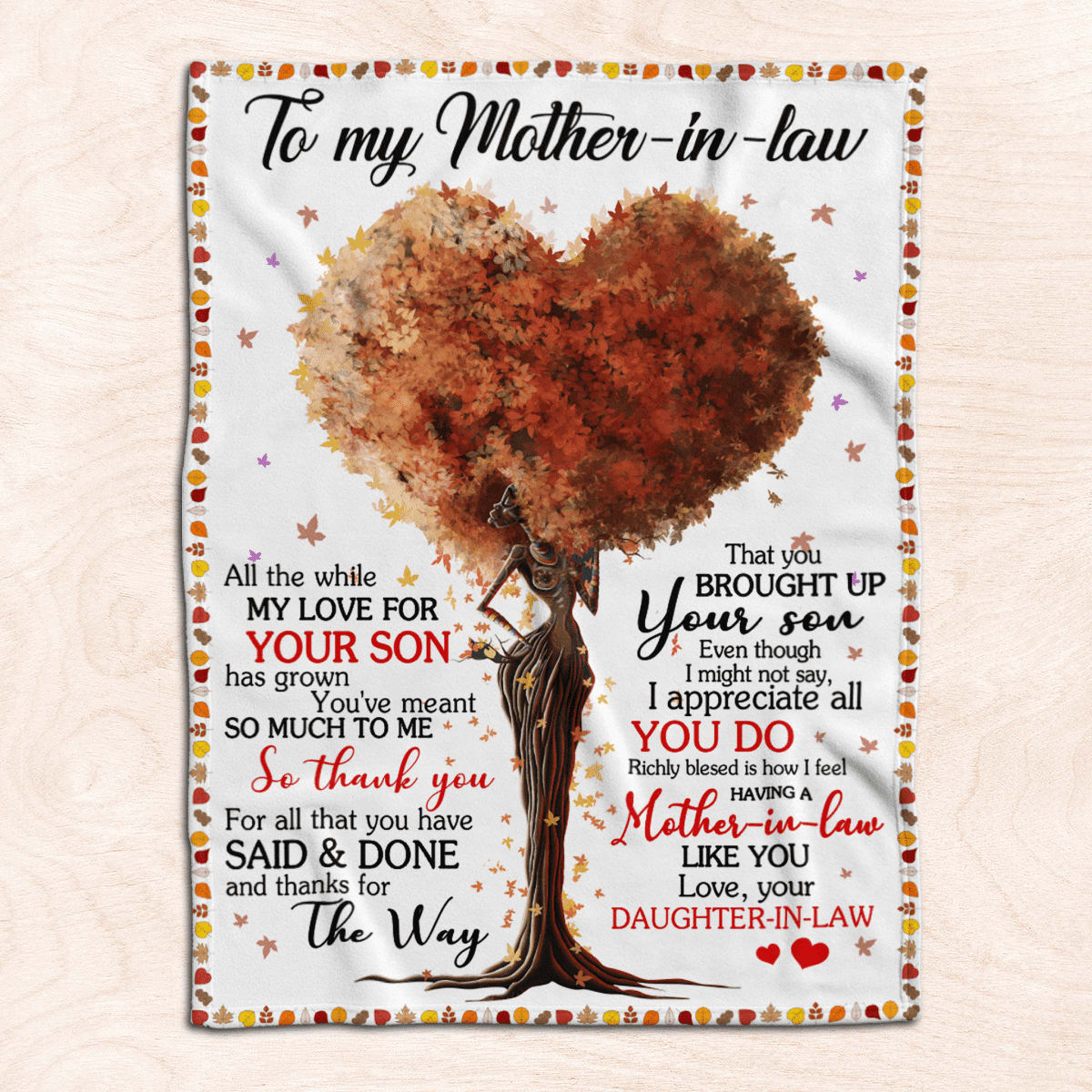 Mother's Day Mother In Law Blanket For Black Mother In Law Art Fleece Blanket, Birthday Gift