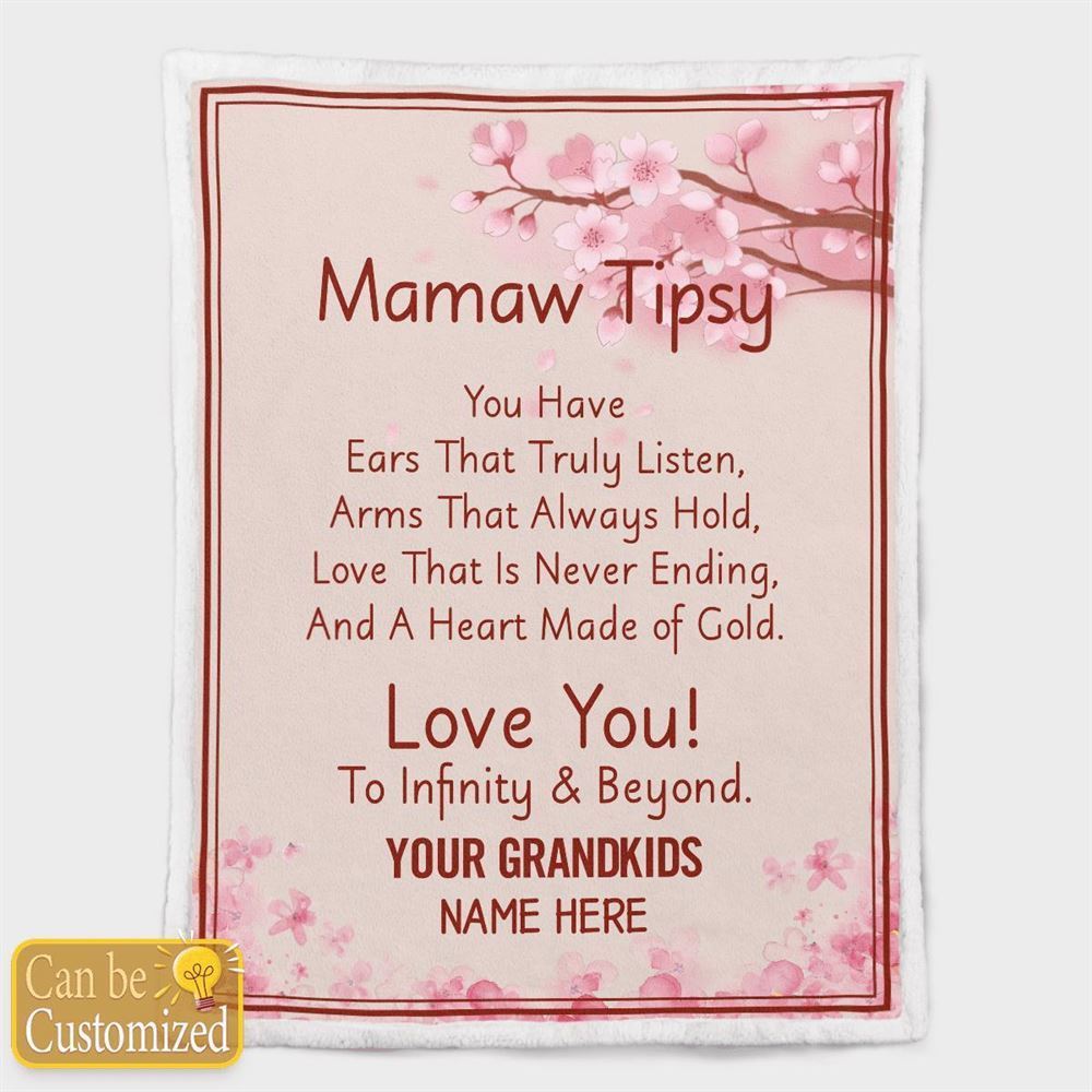 Mother's Day Personalized Blanket For Grandma Mawma Tipsy Love You To Infinity & Beyond Blanket Gift For Grandma, Birthday Gift
