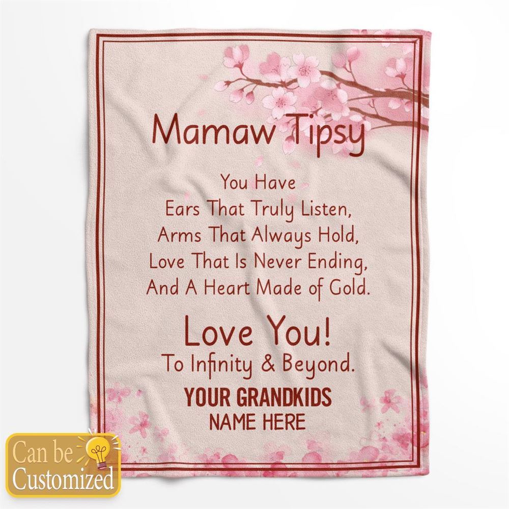 Mother's Day Personalized Blanket For Grandma Mawma Tipsy Love You To Infinity & Beyond Blanket Gift For Grandma, Birthday Gift