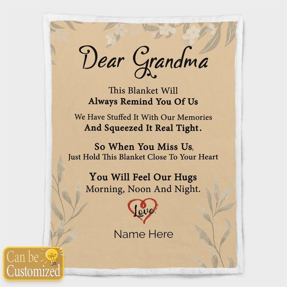 Mother's Day Personalized Blanket For Grandma This Blanket Will Always Remind You Of Us Blanket Gift For Grandma, Birthday Gift