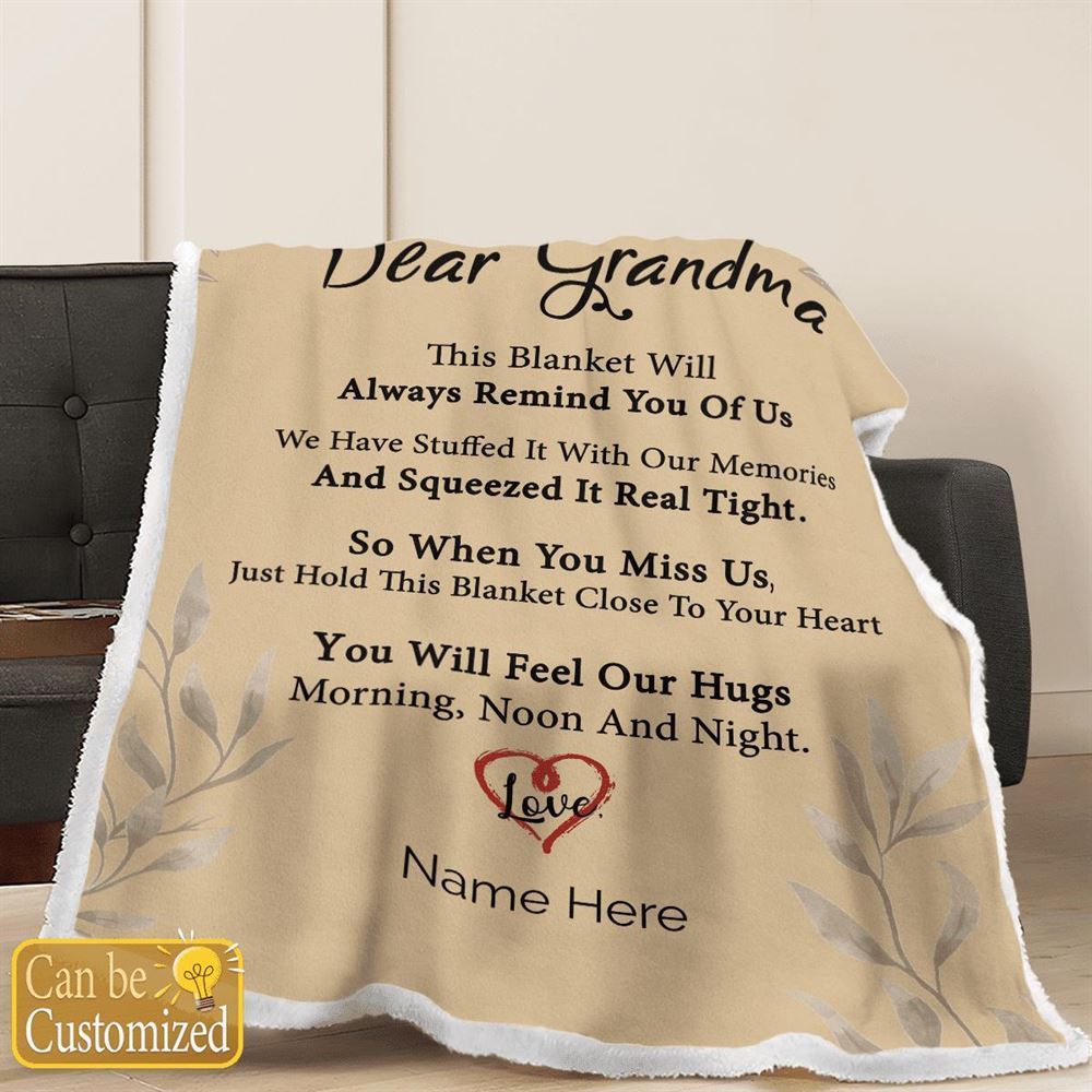 Mother's Day Personalized Blanket For Grandma This Blanket Will Always Remind You Of Us Blanket Gift For Grandma, Birthday Gift
