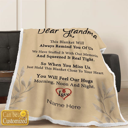 Mother's Day Personalized Blanket For Grandma This Blanket Will Always Remind You Of Us Blanket Gift For Grandma, Birthday Gift