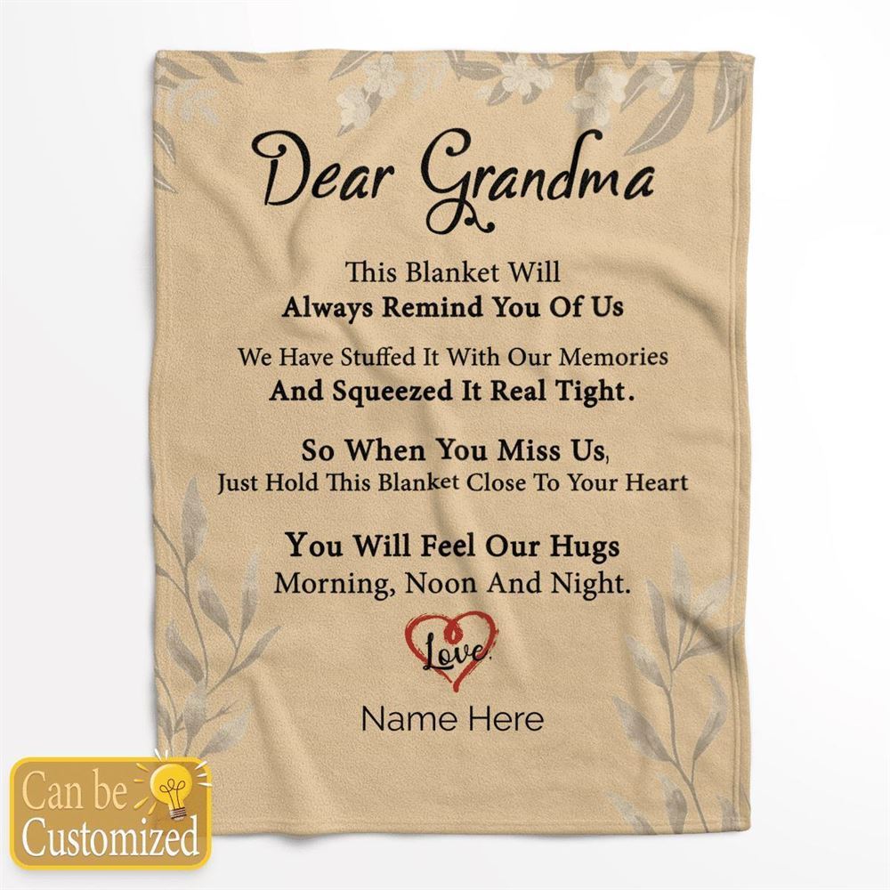 Mother's Day Personalized Blanket For Grandma This Blanket Will Always Remind You Of Us Blanket Gift For Grandma, Birthday Gift