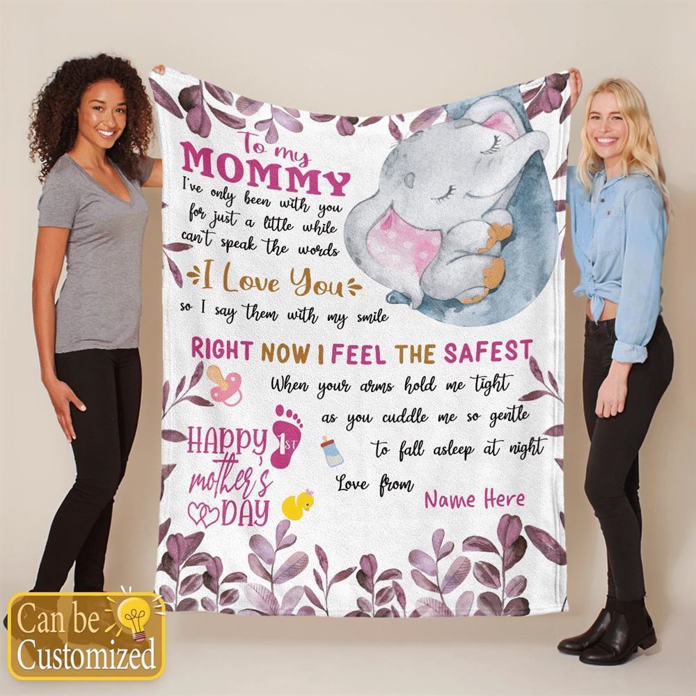 Mother's Day Personalized Gift For New Mom Blanket 1St Mothers Day Blanket, Birthday Gift