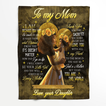 Mother's Day To My Mom Blanket Afro Mom From Daughter Blanket Thanks For The Sacrifice You Make Every Day Blanket Mothers Day, Birthday Gift