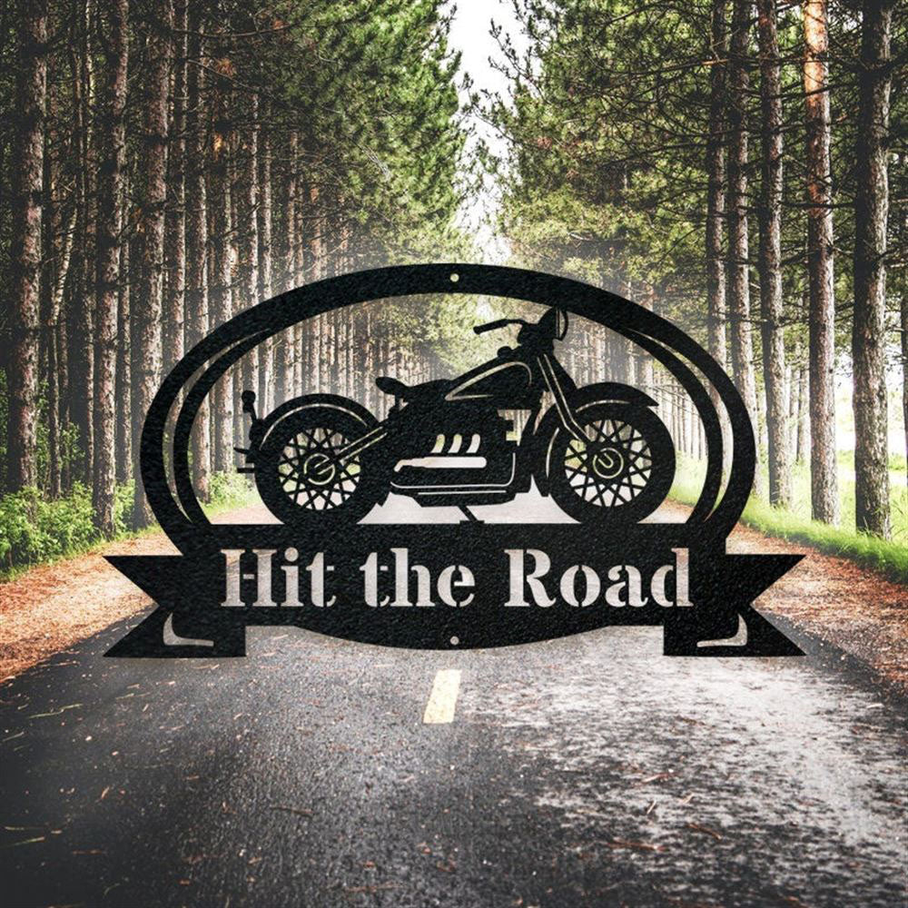 Motorcycle Metal Sign, Metal Garage Sign, Steel Metal Art, Fathers Day Gift, Motor Bike Metal Sign