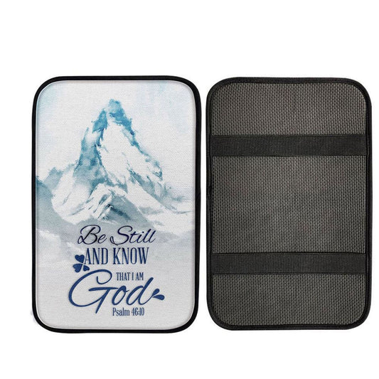 Mountain Be Still And Know That I Am God Psalm 4610 Car Center Console Cover, Religious Car Armrest Accessories