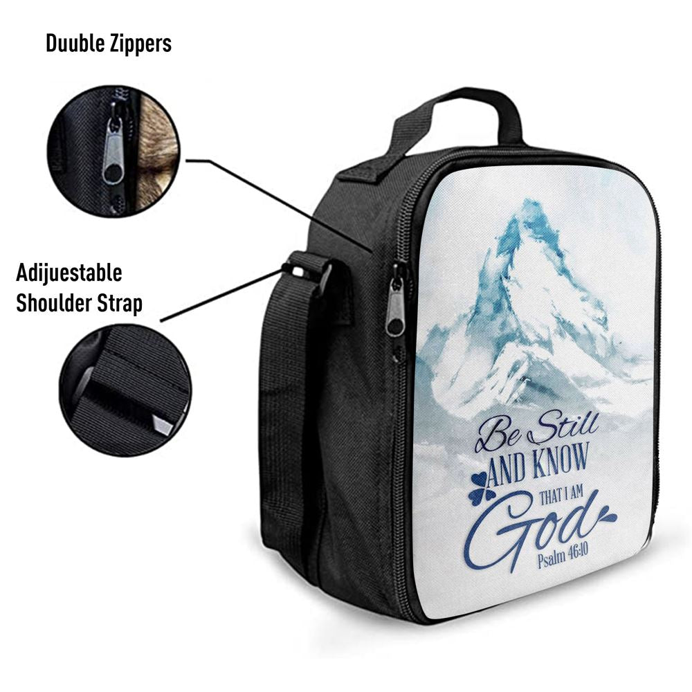 Mountain Be Still And Know That I Am God Psalm 4610 Lunch Bag, Bible Verse Lunch Bag For Men And Women