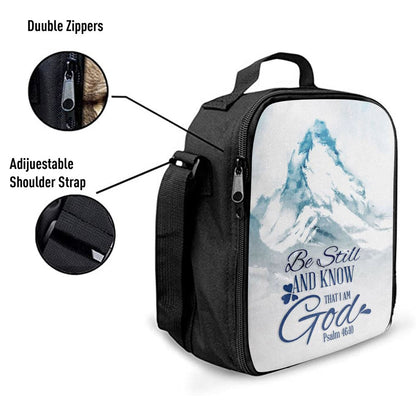 Mountain Be Still And Know That I Am God Psalm 4610 Lunch Bag, Bible Verse Lunch Bag For Men And Women