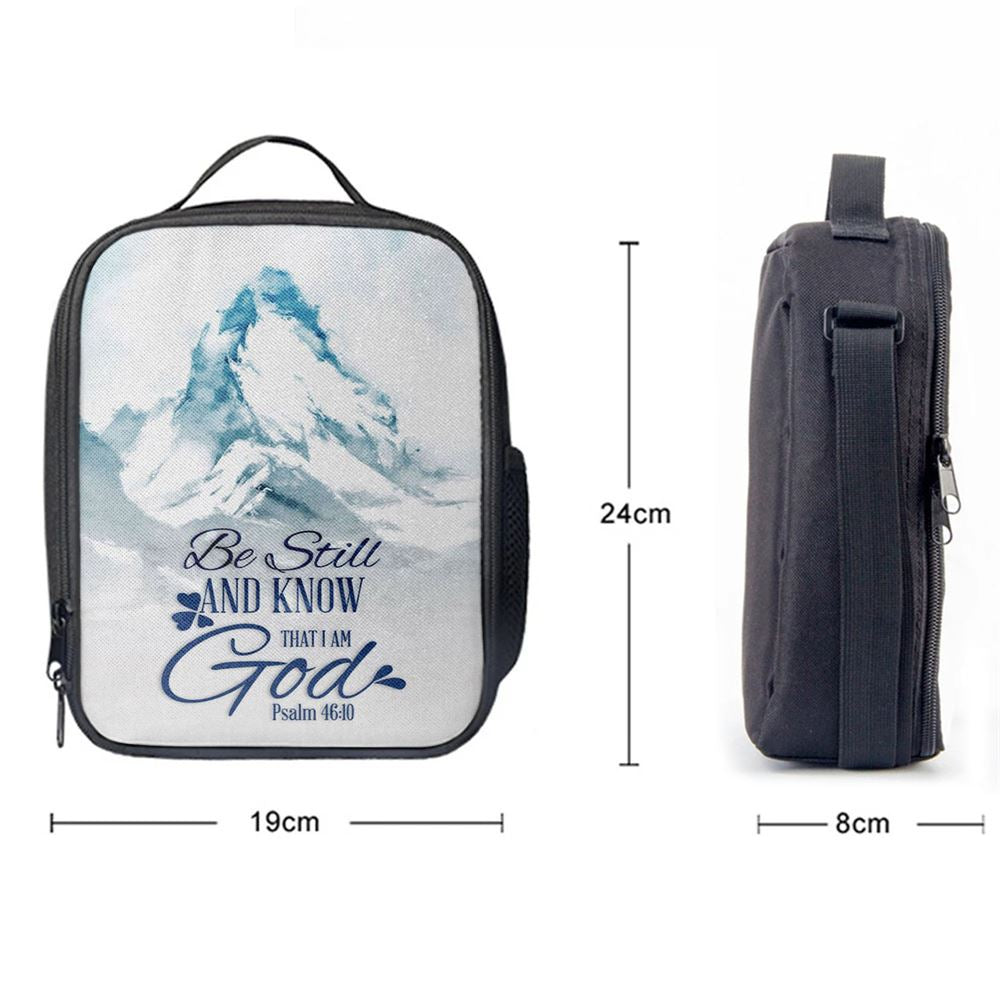 Mountain Be Still And Know That I Am God Psalm 4610 Lunch Bag, Bible Verse Lunch Bag For Men And Women